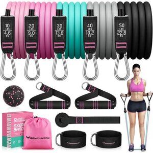Resistance Bands for Working Out, 150LBS Exercise Bands, Workout